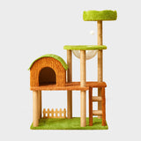 Modern Rectangular MDF Cat Tree with Velvet-Felt Finish and Sisal Scratching Posts — 2/3/4-Tier Tree House for Living Room