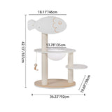Modern Scandinavian Round Cat Tree – 3-Tier Solid Wood Panel Construction with Rope, PVC & Acrylic Accents for Living Room