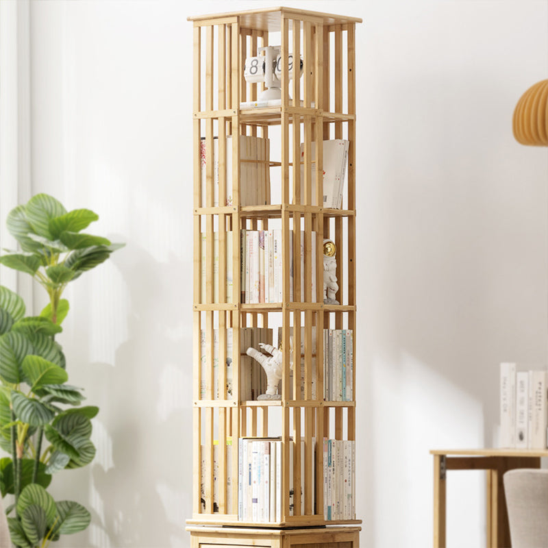Modern Minimalist Rectangular Bamboo-MDF Bookshelves, 6- or 7-Tier, for Home Office