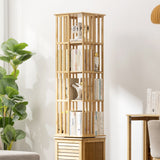 Modern Minimalist Rectangular Bamboo-MDF Bookshelves, 6- or 7-Tier, for Home Office