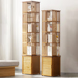 Modern Minimalist Rectangular Bamboo-MDF Bookshelves, 6- or 7-Tier, for Home Office