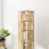 Modern Minimalist Rectangular Bamboo-MDF Bookshelves, 6- or 7-Tier, for Home Office