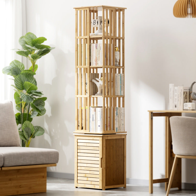 Modern Minimalist Rectangular Bamboo-MDF Bookshelves, 6- or 7-Tier, for Home Office