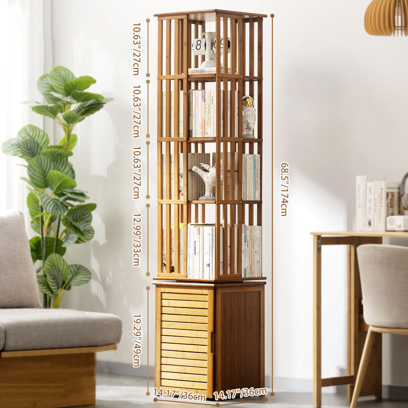 Modern Minimalist Rectangular Bamboo-MDF Bookshelves, 6- or 7-Tier, for Home Office