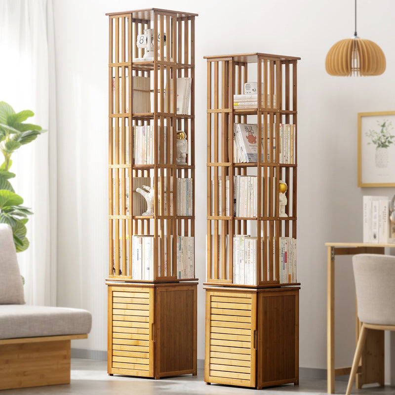 Modern Minimalist Rectangular Bamboo-MDF Bookshelves, 6- or 7-Tier, for Home Office