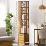 Modern Minimalist Rectangular Bamboo-MDF Bookshelves, 6- or 7-Tier, for Home Office