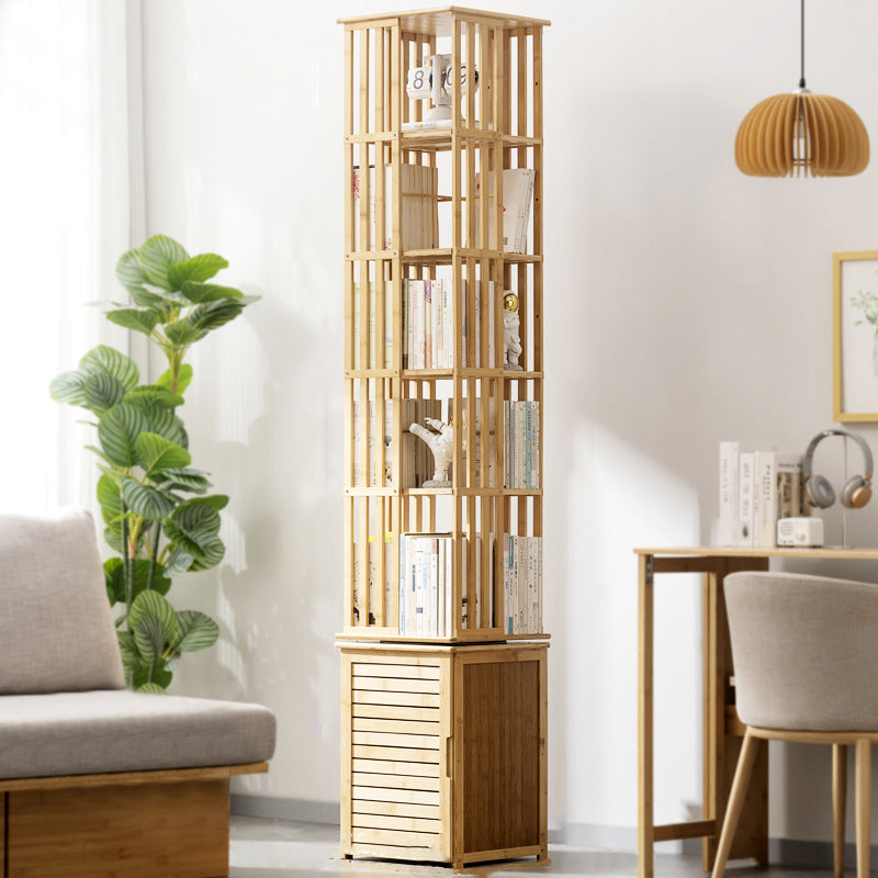 Modern Minimalist Rectangular Bamboo-MDF Bookshelves, 6- or 7-Tier, for Home Office