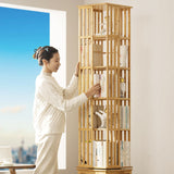Modern Minimalist Rectangular Bamboo-MDF Bookshelves, 6- or 7-Tier, for Home Office