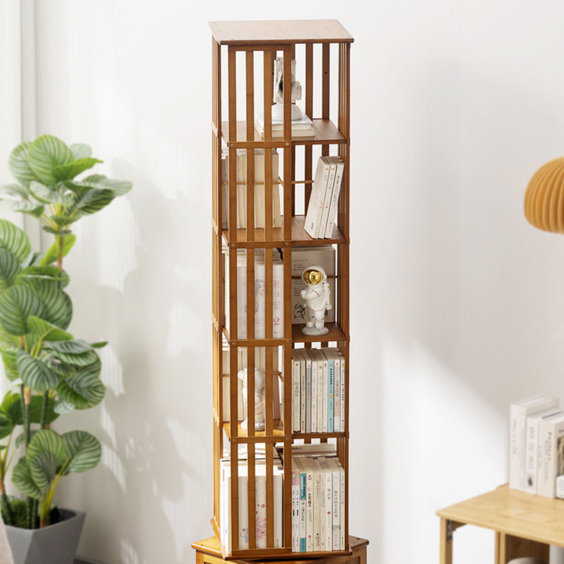 Modern Minimalist Rectangular Bamboo-MDF Bookshelves, 6- or 7-Tier, for Home Office