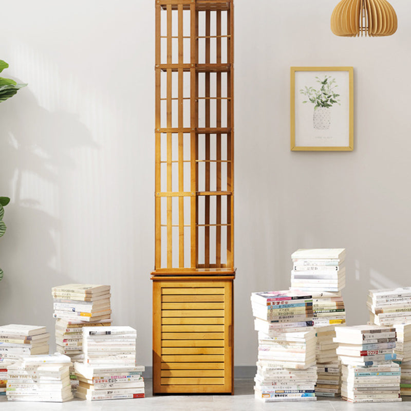 Modern Minimalist Rectangular Bamboo-MDF Bookshelves, 6- or 7-Tier, for Home Office