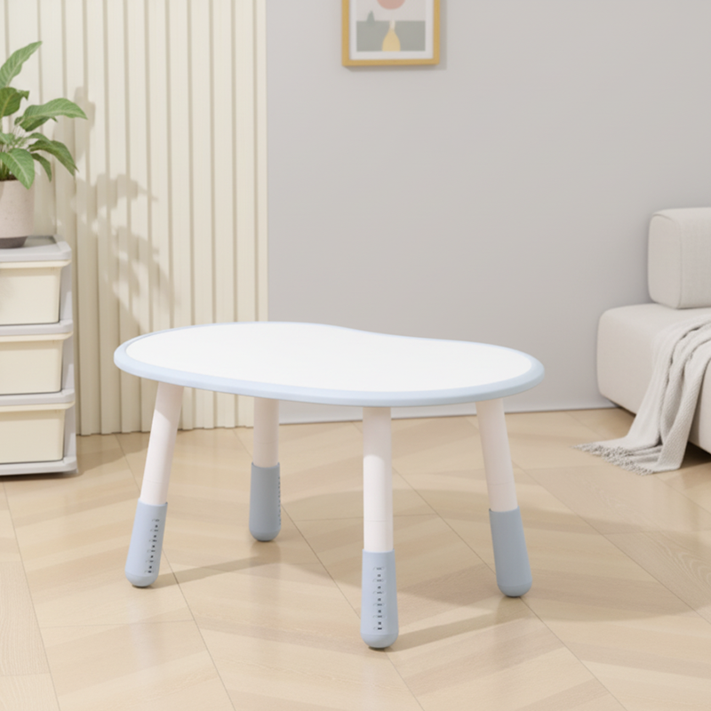 Modern Minimalist Oval Eco-Friendly Kids' Side Table with 4 Legs for Living Room