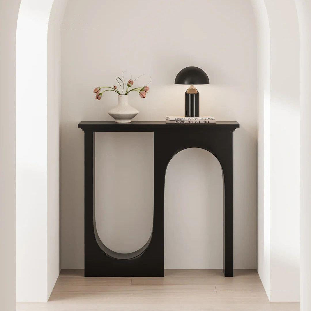 Modern Minimalist Rectangular MDF Console Table — 3-Leg U-Shaped Design, Durable for Entryways