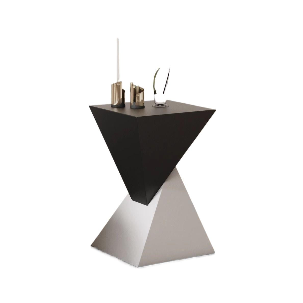 Sleek Modern Minimalist Triangular Carbon Steel Side Table for Living Room