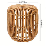 Modern Minimalist Bamboo Rattan Outdoor Side Table – Lightweight, Durable, Eco-Friendly & Breathable for Patio & Garden