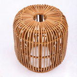 Modern Minimalist Bamboo Rattan Outdoor Side Table – Lightweight, Durable, Eco-Friendly & Breathable for Patio & Garden