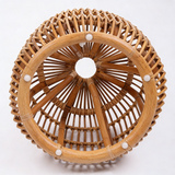 Modern Minimalist Bamboo Rattan Outdoor Side Table – Lightweight, Durable, Eco-Friendly & Breathable for Patio & Garden