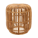 Modern Minimalist Bamboo Rattan Outdoor Side Table – Lightweight, Durable, Eco-Friendly & Breathable for Patio & Garden