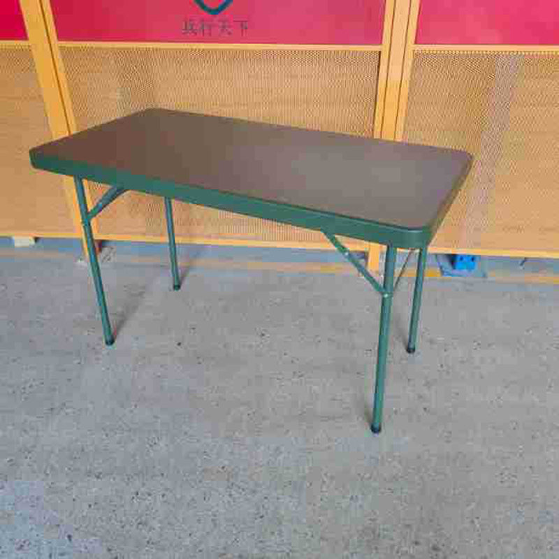Modern Minimalist Rectangular Foldable Dining Table - 4-Leg Steel & Plastic, Garden-Ready