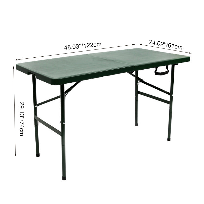 Modern Minimalist Rectangular Foldable Dining Table - 4-Leg Steel & Plastic, Garden-Ready