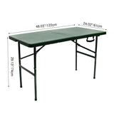 Modern Minimalist Rectangular Foldable Dining Table - 4-Leg Steel & Plastic, Garden-Ready