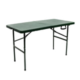 Modern Minimalist Rectangular Foldable Dining Table - 4-Leg Steel & Plastic, Garden-Ready