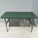 Modern Minimalist Rectangular Foldable Dining Table - 4-Leg Steel & Plastic, Garden-Ready