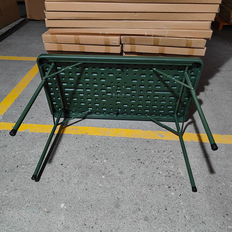 Modern Minimalist Rectangular Foldable Dining Table - 4-Leg Steel & Plastic, Garden-Ready