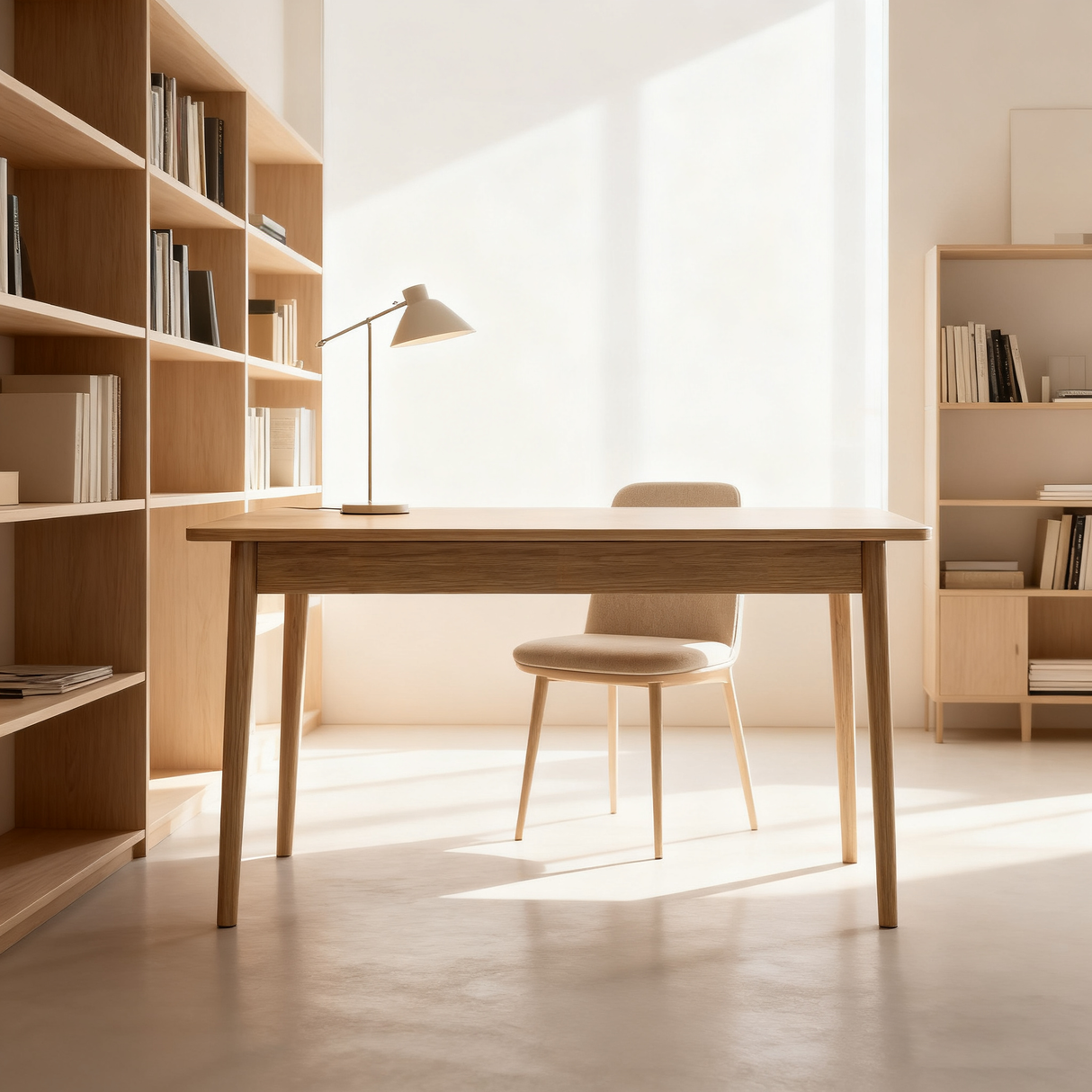 Modern Simplicity Desk & Chair Set in Solid Ash Wood – Durable, Stable, with Natural Grain, Eco-Friendly Ergonomic for Your Home Office
