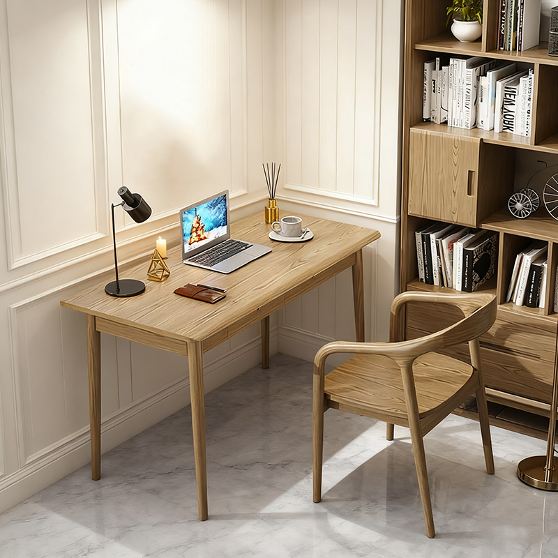 Modern Simplicity Desk & Chair Set in Solid Ash Wood – Durable, Stable, with Natural Grain, Eco-Friendly Ergonomic for Your Home Office