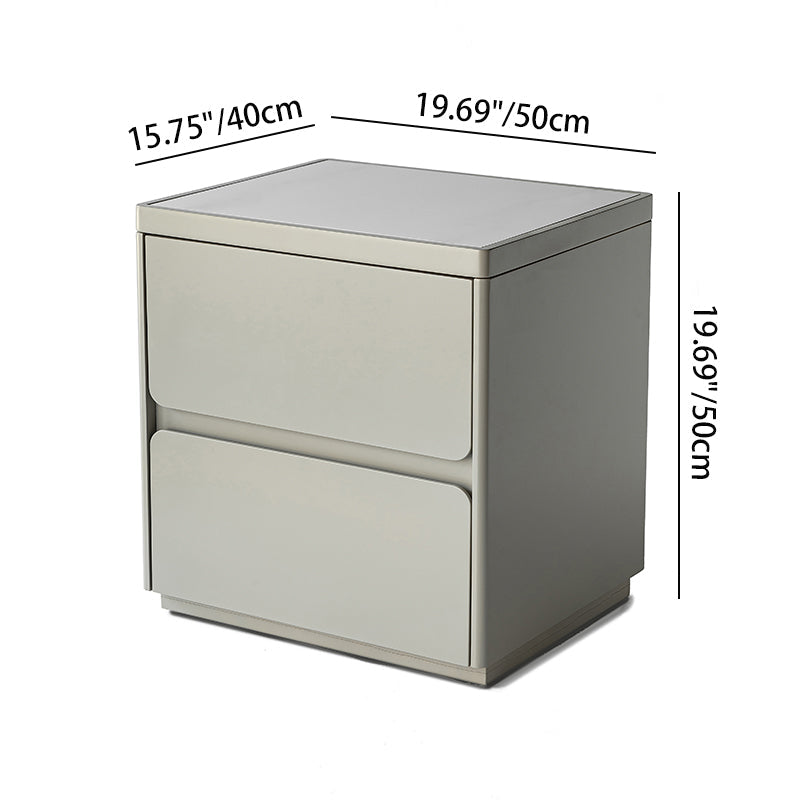 Contemporary Minimalist Rectangular Nightstand with Durable MDF Construction, Smooth Finish & Quiet Storage for the Bedroom