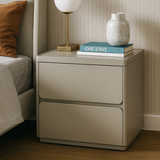 Contemporary Minimalist Rectangular Nightstand with Durable MDF Construction, Smooth Finish & Quiet Storage for the Bedroom