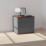 Modern Rectangular Nightstand — Solid Wood & Multi-Layer Board Construction, Premium Saddle Leather Upholstery, Refined Craftsmanship & Stable Support for Your Bedroom