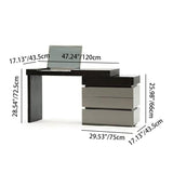 Modern Minimalist Rectangular Makeup Vanity — Multi-Layer Solid Wood Build, Sturdy & Eco-Friendly with Natural Clear Grain, Efficient Storage, Space-Saving & Easy-Clean Surface for Living Room & Bedroom