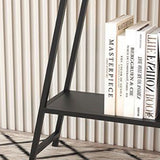 Sleek Modern Minimalist Solid Wood Console Table with Iron Frame, 3-Tier Rectangular Storage for Entryways