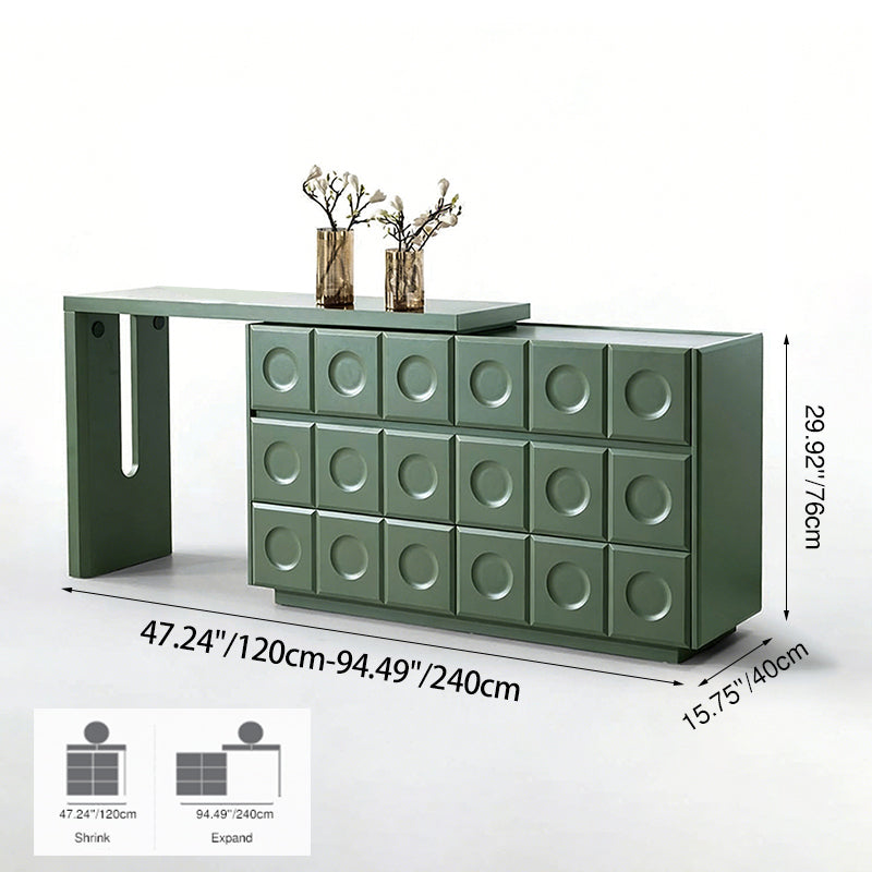 Green 6-Drawer Makeup Vanity – Nordic-Style Practical Storage with Premium MDF and Solid Wood Particle Board for the Bedroom