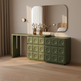 Green 6-Drawer Makeup Vanity – Nordic-Style Practical Storage with Premium MDF and Solid Wood Particle Board for the Bedroom