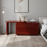 Chic Red 6-Drawer Makeup Vanity with Nordic Design – Durable MDF & Solid Wood Particle Board for the Bedroom