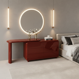 Chic Red 6-Drawer Makeup Vanity with Nordic Design – Durable MDF & Solid Wood Particle Board for the Bedroom