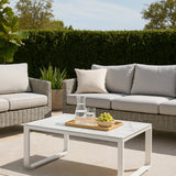 Rust-Resistant Rectangular Outdoor Coffee Table — 1-Tier Design with Ample Space for Balcony & Garden