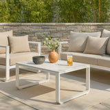 Rust-Resistant Rectangular Outdoor Coffee Table — 1-Tier Design with Ample Space for Balcony & Garden