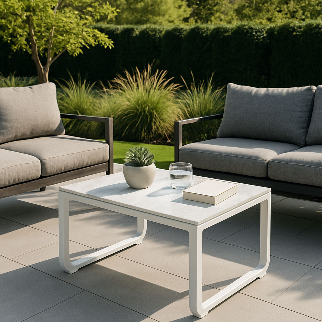 Rust-Resistant Rectangular Outdoor Coffee Table — 1-Tier Design with Ample Space for Balcony & Garden