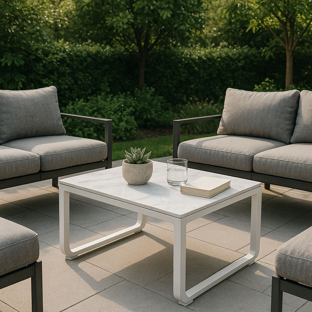 Rust-Resistant Rectangular Outdoor Coffee Table — 1-Tier Design with Ample Space for Balcony & Garden