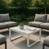 Rust-Resistant Rectangular Outdoor Coffee Table — 1-Tier Design with Ample Space for Balcony & Garden