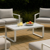 Rust-Resistant Rectangular Outdoor Coffee Table — 1-Tier Design with Ample Space for Balcony & Garden