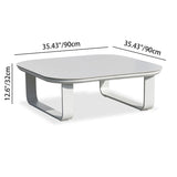 Sleek White Square Outdoor Coffee Table with 1-Tier Design for Stylish Gardens & Patios