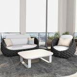 Sleek White Square Outdoor Coffee Table with 1-Tier Design for Stylish Gardens & Patios