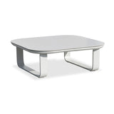 Sleek White Square Outdoor Coffee Table with 1-Tier Design for Stylish Gardens & Patios