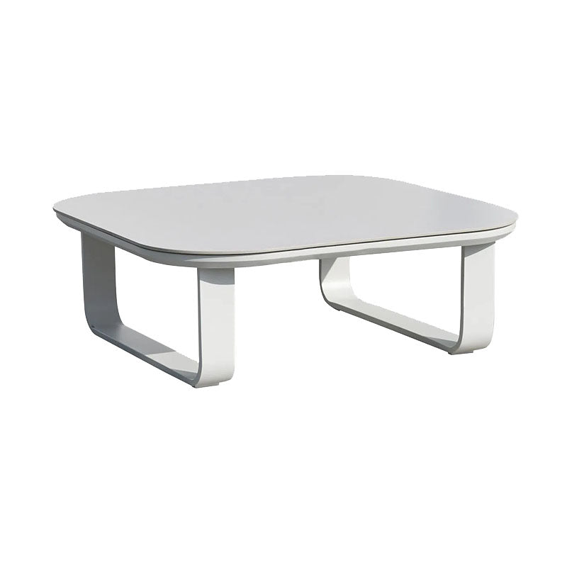 Sleek White Square Outdoor Coffee Table with 1-Tier Design for Stylish Gardens & Patios