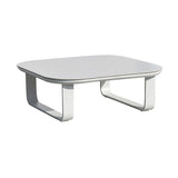 Sleek White Square Outdoor Coffee Table with 1-Tier Design for Stylish Gardens & Patios