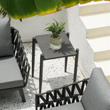 Industrial-Style Outdoor Coffee Table – Sturdy 4-Leg Construction for Balcony & Garden Stability